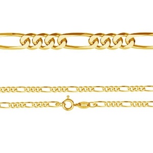 cadena de plata 925 chapada en oro 50 cm