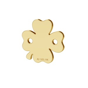 Clover, 14K gold 18K plated, 10 x 10 mm - Img 2