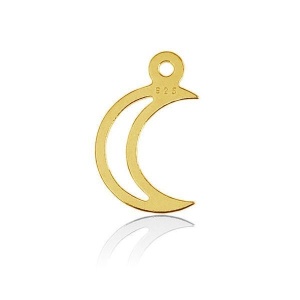 Colgante de luna de plata 925 bañado en oro