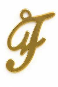 Colgante letra de oro de 14 K - F