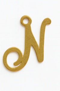 Colgante letra de oro de 14 K - N