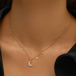 Collar de plata de ley de 40,5 cm con charms  - Img 4