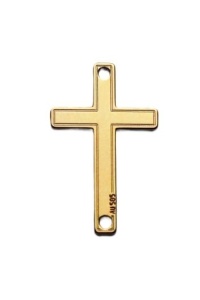 cruce aur 14k link placat cu aur de 18k - Img 1
