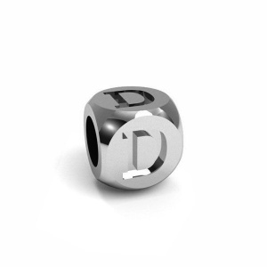 cubo de plata 925 letra D