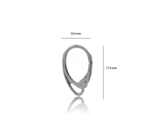 Gancho leverback plata de ley 925, 17,8 mm