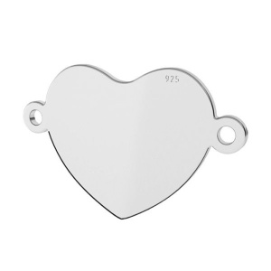 Heart connector, 925 silver, 21 x 13.4 mm - Img 2