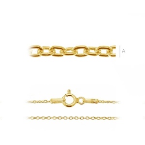 lant argint 925 placat cu aur de 18k 65 cm - Img 2