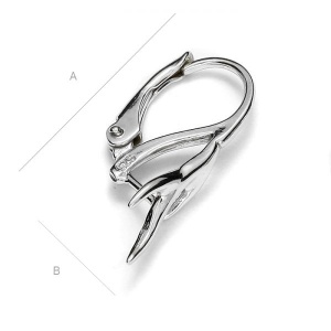 Leverback, 925 sterling silver, 23 x 11 mm