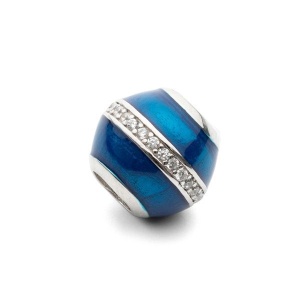 Mărgea argint 925 rodiat, 10,5 mm, gaură 4,5 mm