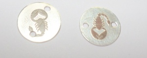 Moneda zodiaco Escorpio plata de ley 925, 10 mm - Img 2
