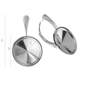 pancake,silver 925 A24,0 mm B15,0 mm C2,00 mm D12,00 mm, a - Img 2