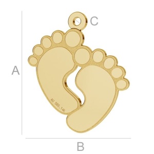 pandantiv aur 14k - talpi, placat cu aur de 24 k  - Img 2