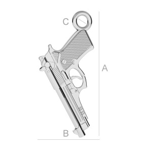 Pandantiv pistol argint 925, 19,3 mm