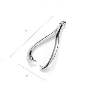 Pendant bail, rhodium-plated 925 sterling silver, 25 x 14 mm - Img 2