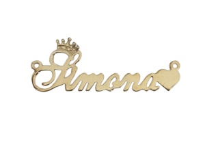 Placa simona de plata 925 chapada en oro