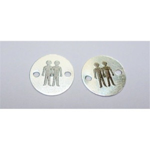 Silver 925 sterling silver 10 mm engraved with twins zodiac sign silver 925 - Img 3