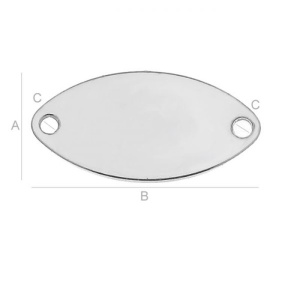 Tăbliță argint 925, 15 x 7,5 mm - Img 2