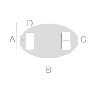 Tăbliță ovală gravare argint 925, 21 x 11,8 mm