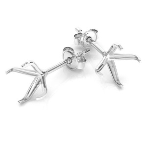 Tortiță cu tijă argint 925, 15 x 6 mm, 1 bucată