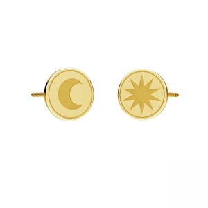 Tortitas luna y sol bañadas en oro y plata - par