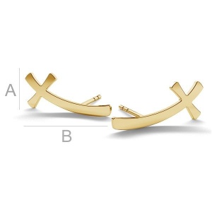 tortite aur 14k cruce / pereche placat cu aur de 18 k