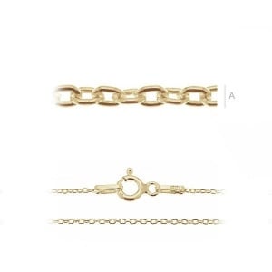 18K gold-plated 925 silver chain, 55 cm