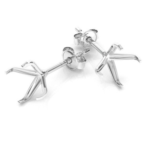 925 silver earring post, 15 x 6 mm, 1 piece - Img 2