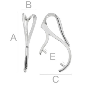 925 sterling silver pendant hook A24,00 mm B6,00 mm C15,00 mm E2,00 mm, - Img 2