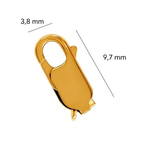Carabina de plata 925 bañada en oro de 9,7 x 3,8 mm