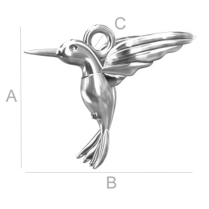 Charm pasăre argint 925, 15 x 14,5 mm