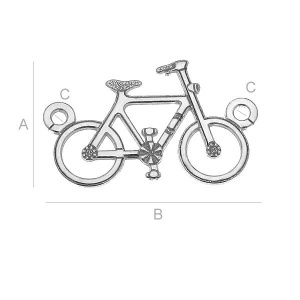 Colgante bicicleta plata 925, 17,5 mm