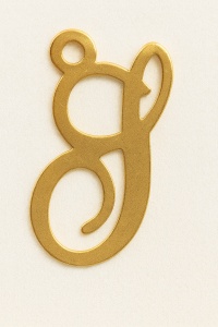 Colgante letra de oro de 14 K - S
