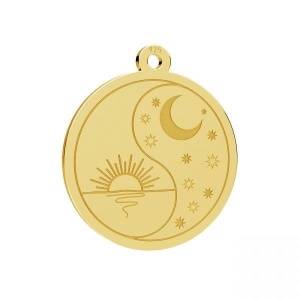 Colgante Luna de plata chapada en oro