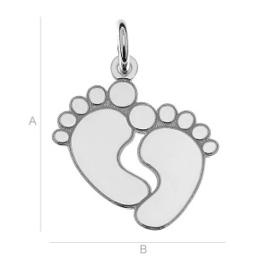 Colgante piececitos plata 925, 21 mm
