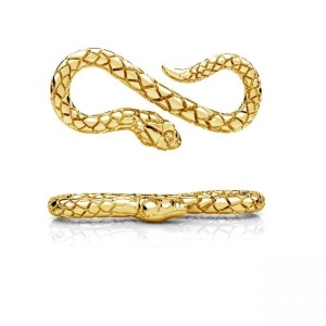 colgante serpiente de plata dorada