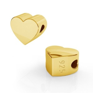 Corazón de plata de ley 925 bañado en oro