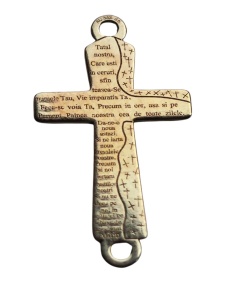 Cruz de oro de 8 quilates au333 au333 grabada Padre Nuestro