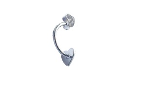 Earring hook component, 925 silver, 11 x 5 mm - Img 3