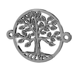 Eslabón árbol de la vida plata 925 rodiada