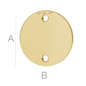 eslabón au585 eslabón au585 bañado en oro de 14k 10 mm bañado en oro de 24k  - Img 1