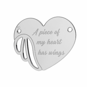 Eslabón corazón de plata 925 de 19,7 mm