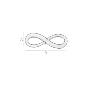Infinity connector, 925 silver, 16 x 6 mm - Img 2