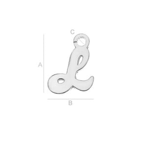 Letra L de plata de ley 925 - Img 2