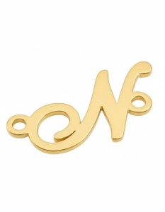 Letra N - Oro de 14 quilates