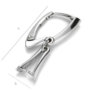 Leverback cu agățătoare argint 925, 26 x 11 mm
