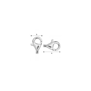 Lobster clasp, 925 sterling silver, 8.3 x 5.6 mm