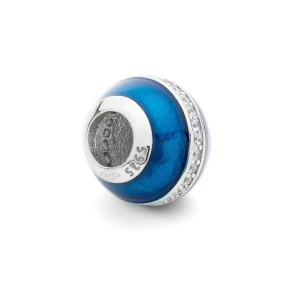 Mărgea argint 925 rodiat, 10,5 mm, gaură 4,5 mm - Img 2