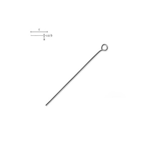 Needle, silver 925 with loop 50 mm thickness o,8 - Img 2