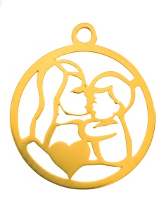 Pandant aur 14k au585 mama si copilul placat cu aur de 18k
