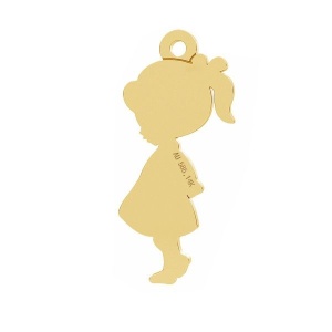 pandant fetita aur 14k placat cu aur de 24 k 19 mm - Img 1